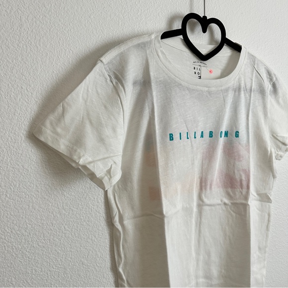 Billabong White Multicolor Graphic Short Sleeve Cotton Tee Size XS - Picture 5 of 9